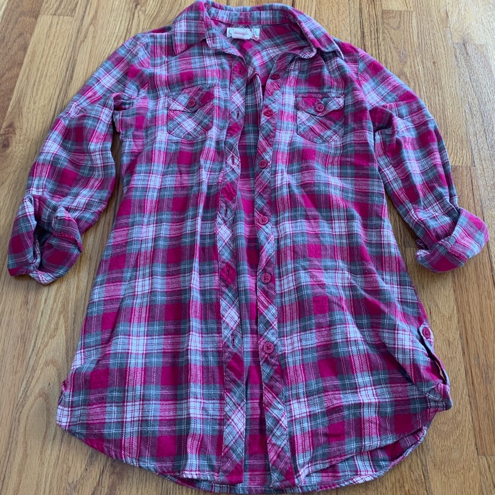 Pink and gray flannel